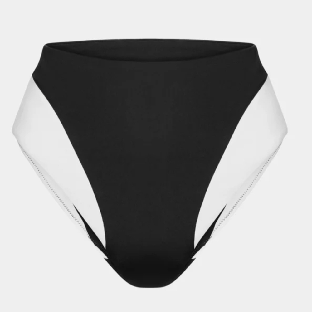 Knix Black and White colour block high rise swim bikini bottom